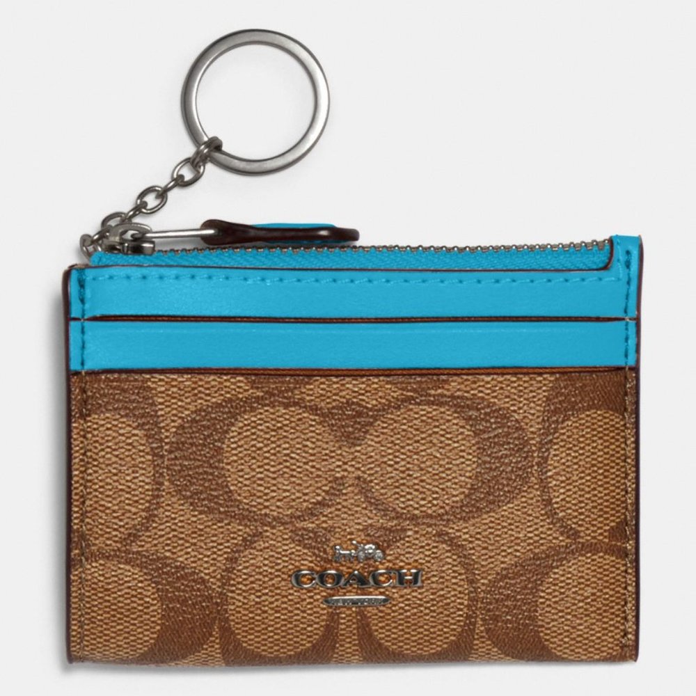 NEW! COACH MINI SKINNY ID CASE IN SIGNATURE CANVAS